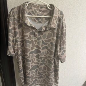 Boys Burlebo Short Sleeve Polo Shirt in Taupe Camo